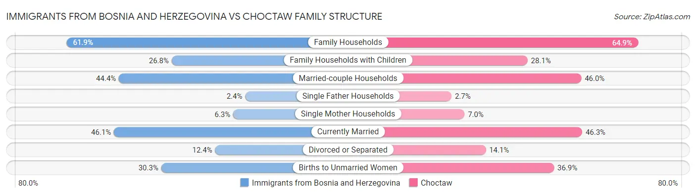 Immigrants from Bosnia and Herzegovina vs Choctaw Family Structure