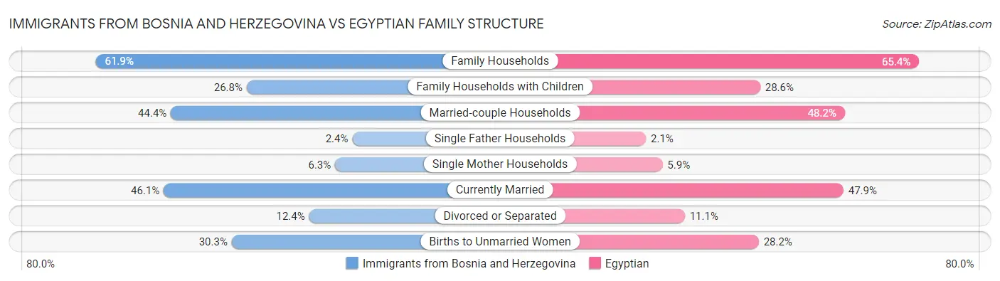 Immigrants from Bosnia and Herzegovina vs Egyptian Family Structure