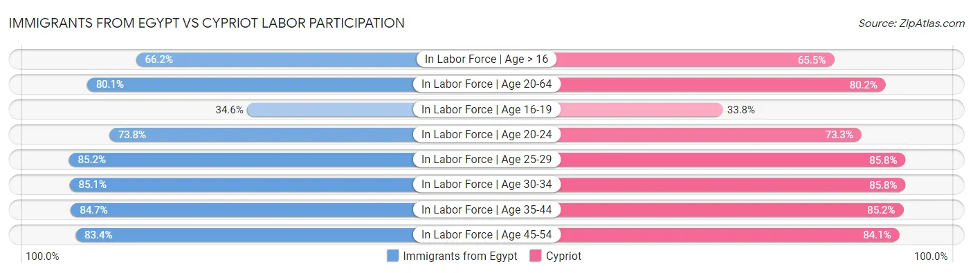 Immigrants from Egypt vs Cypriot Labor Participation