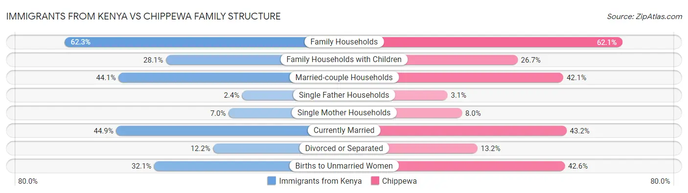 Immigrants from Kenya vs Chippewa Family Structure