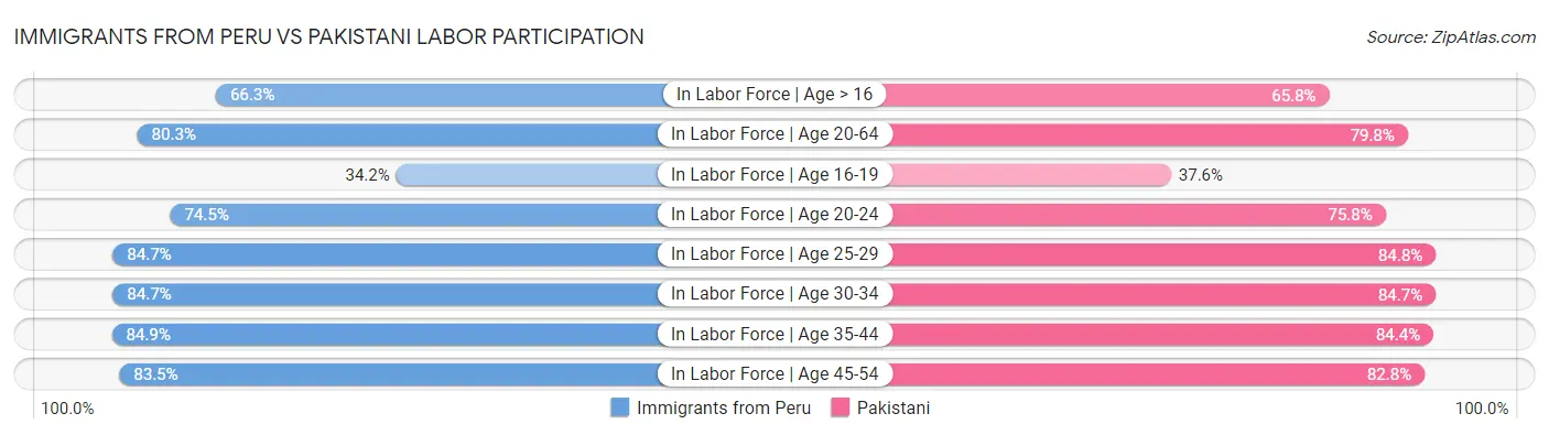 Immigrants from Peru vs Pakistani Labor Participation