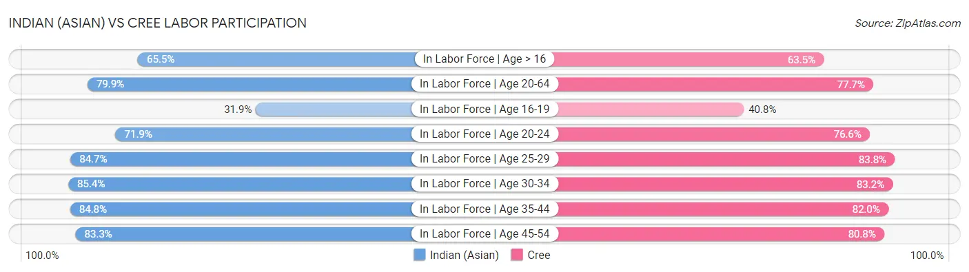 Indian (Asian) vs Cree Labor Participation