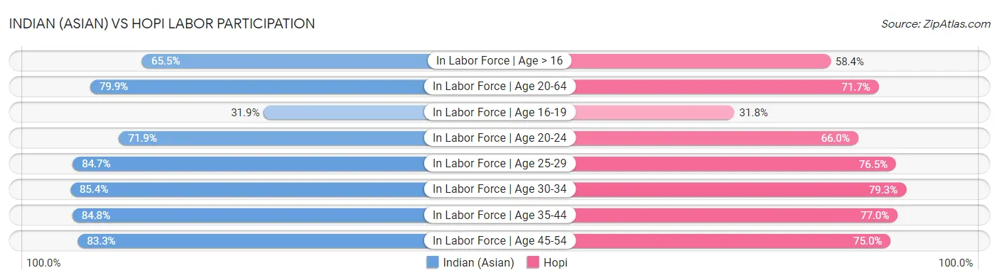 Indian (Asian) vs Hopi Labor Participation
