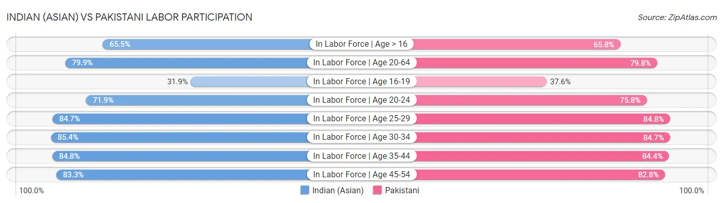 Indian (Asian) vs Pakistani Labor Participation