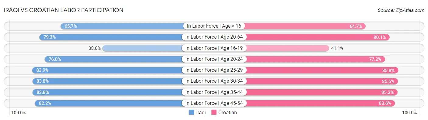 Iraqi vs Croatian Labor Participation