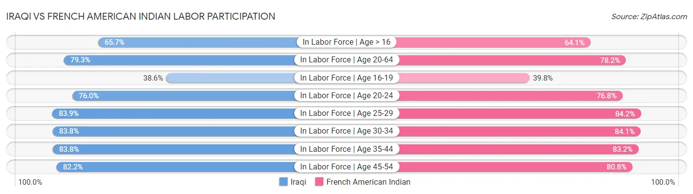 Iraqi vs French American Indian Labor Participation