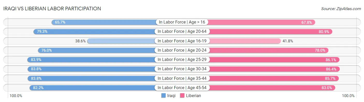 Iraqi vs Liberian Labor Participation