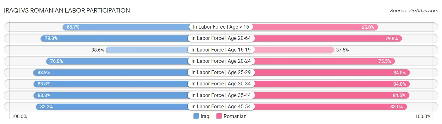 Iraqi vs Romanian Labor Participation