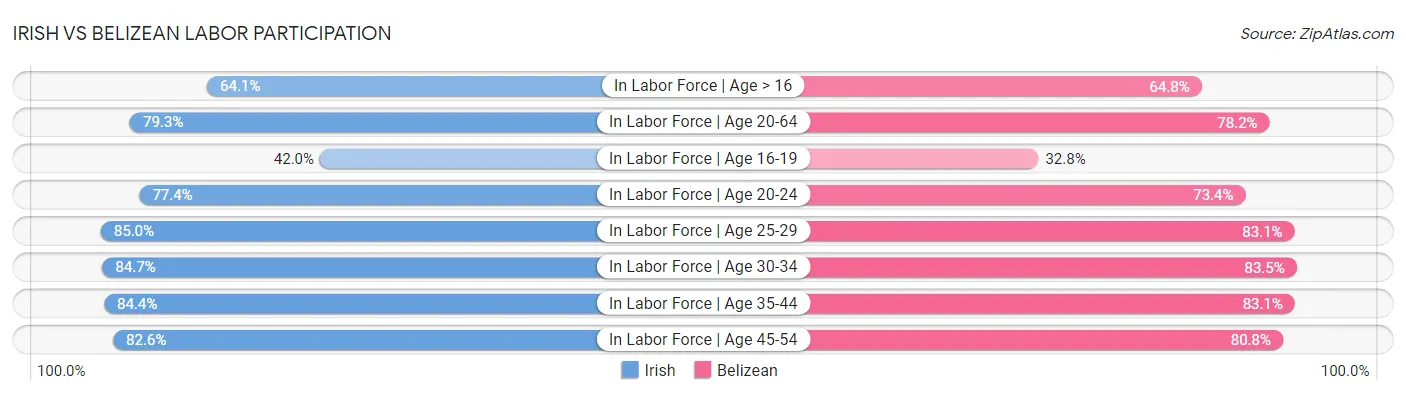 Irish vs Belizean Labor Participation