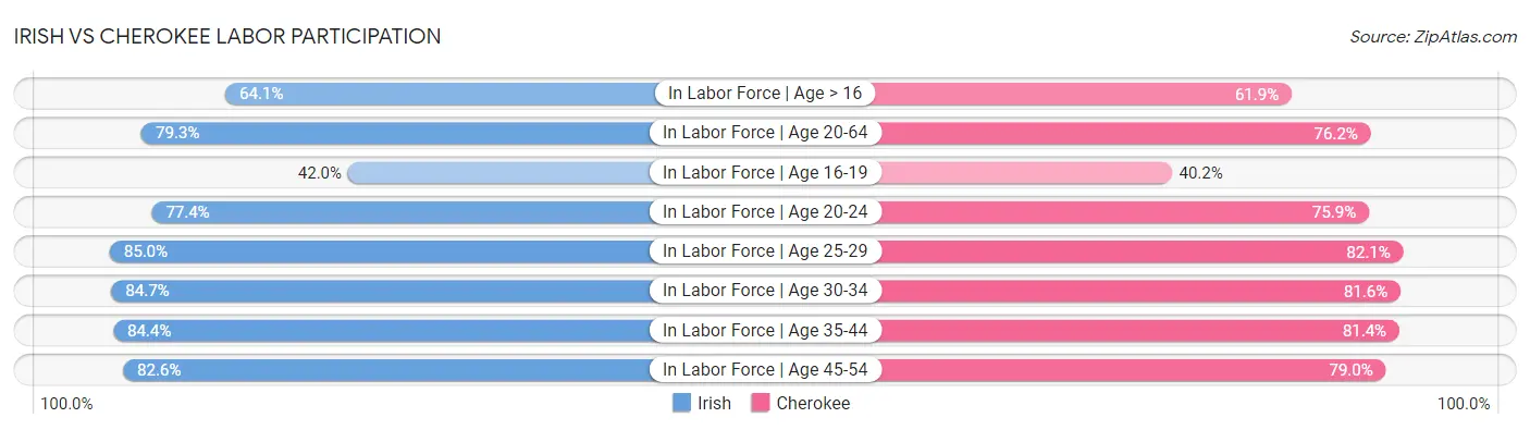 Irish vs Cherokee Labor Participation