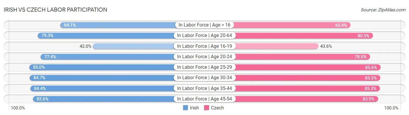 Irish vs Czech Labor Participation
