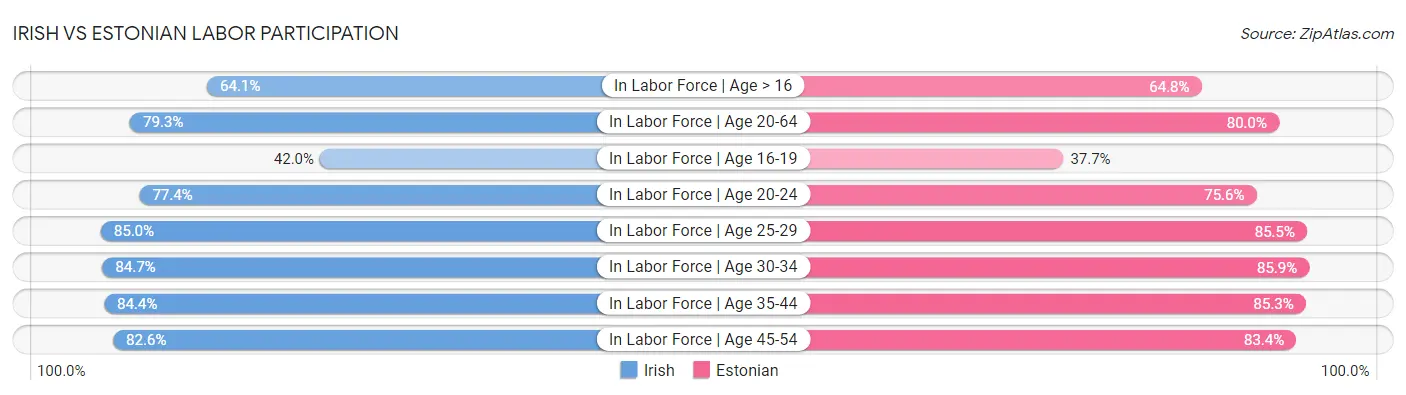 Irish vs Estonian Labor Participation