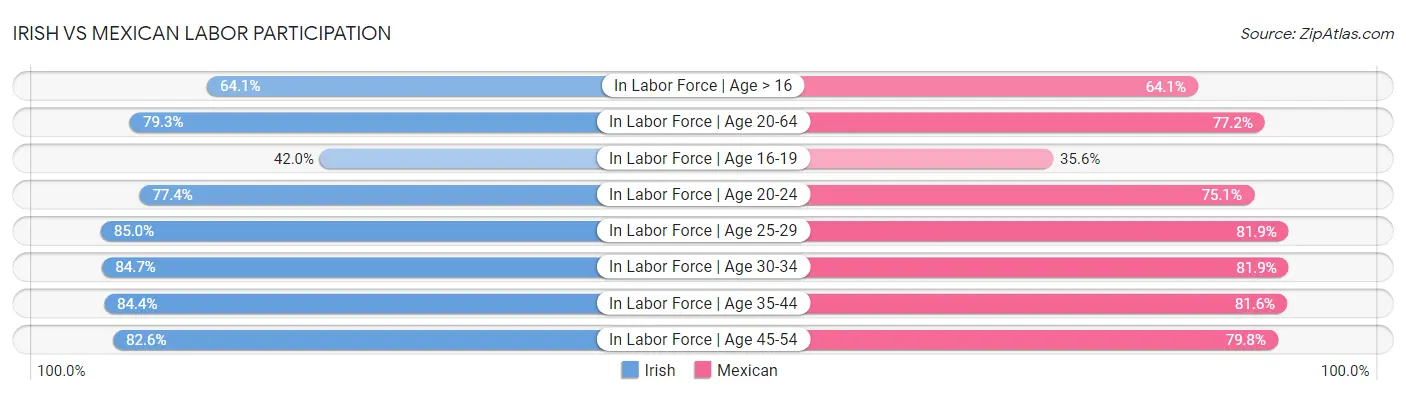 Irish vs Mexican Labor Participation
