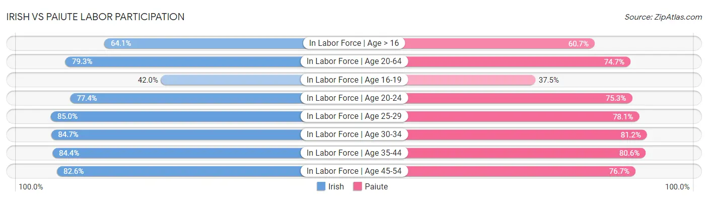 Irish vs Paiute Labor Participation