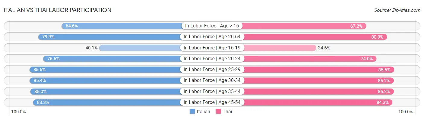Italian vs Thai Labor Participation
