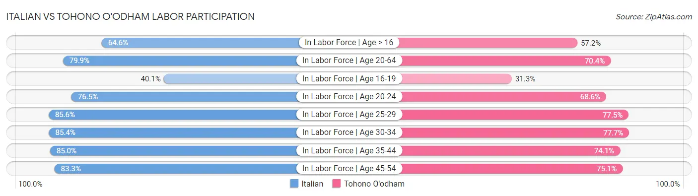 Italian vs Tohono O'odham Labor Participation
