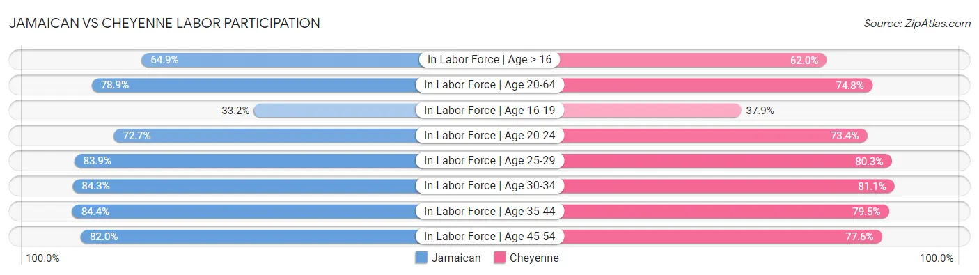 Jamaican vs Cheyenne Labor Participation