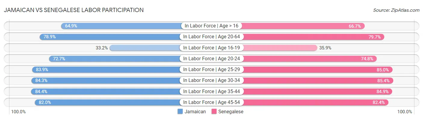 Jamaican vs Senegalese Labor Participation