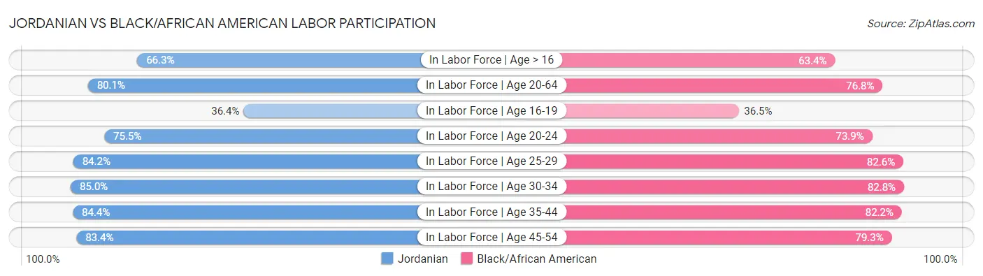 Jordanian vs Black/African American Labor Participation