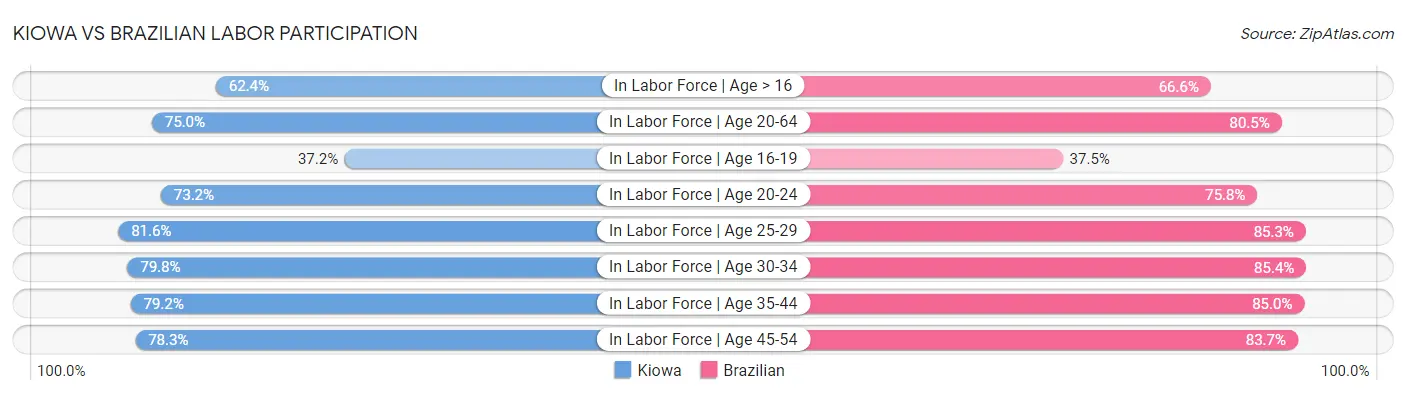 Kiowa vs Brazilian Labor Participation
