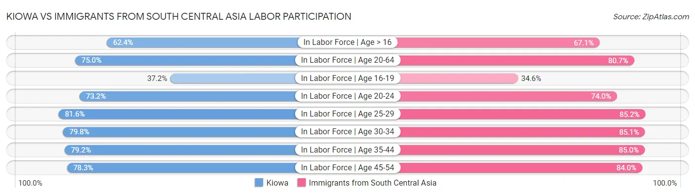 Kiowa vs Immigrants from South Central Asia Labor Participation