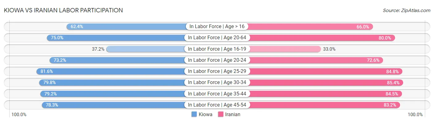 Kiowa vs Iranian Labor Participation