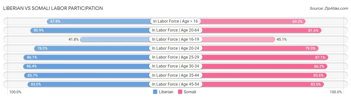 Liberian vs Somali Labor Participation