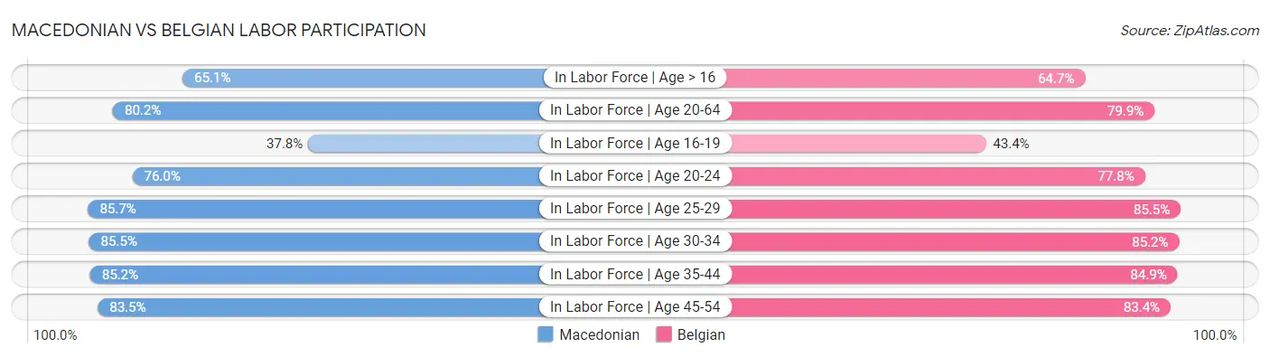 Macedonian vs Belgian Labor Participation