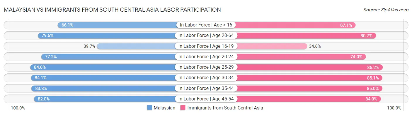 Malaysian vs Immigrants from South Central Asia Labor Participation