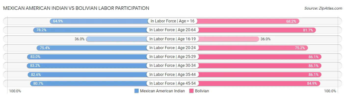Mexican American Indian vs Bolivian Labor Participation