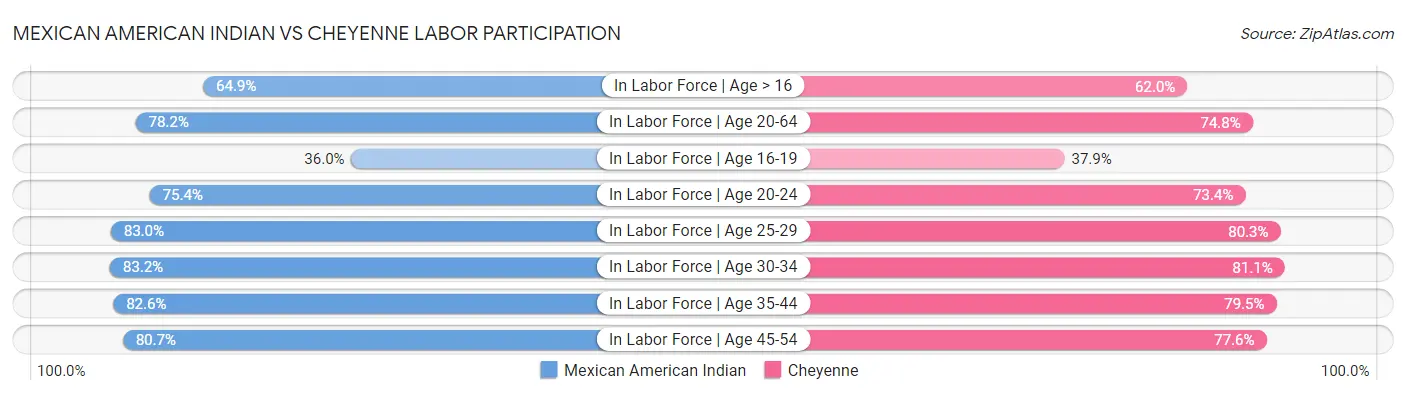 Mexican American Indian vs Cheyenne Labor Participation