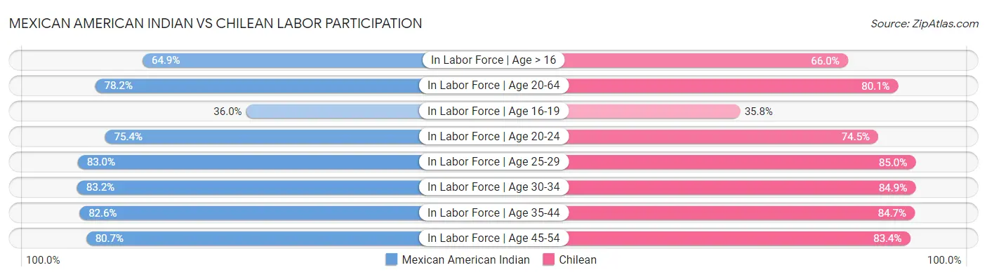 Mexican American Indian vs Chilean Labor Participation