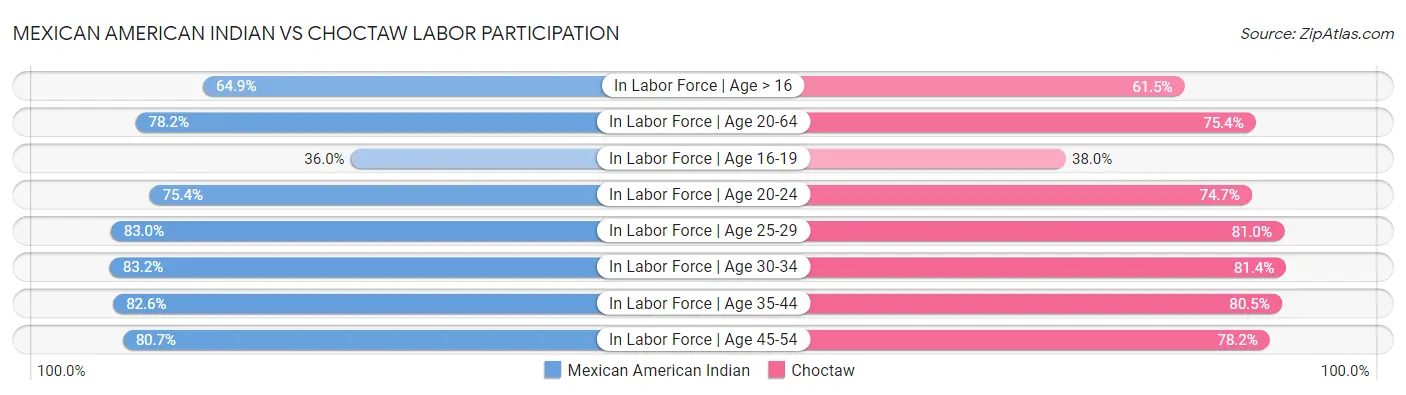Mexican American Indian vs Choctaw Labor Participation