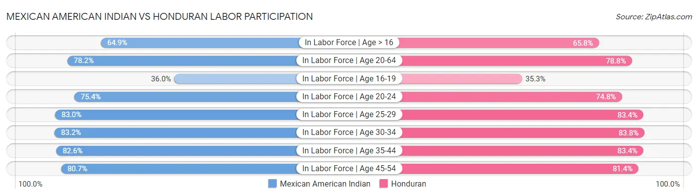 Mexican American Indian vs Honduran Labor Participation