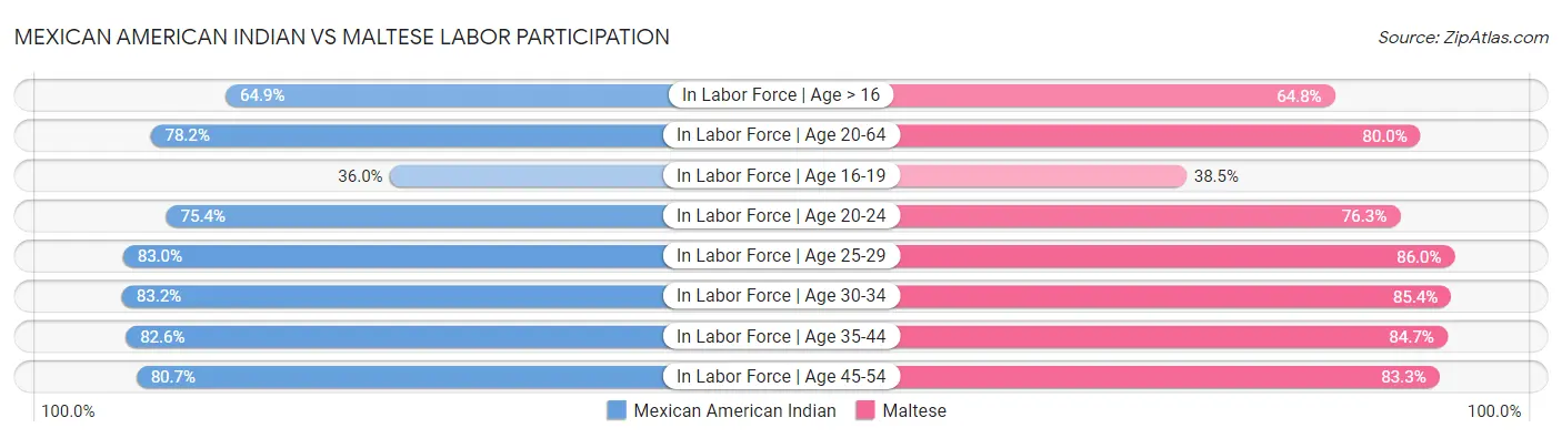 Mexican American Indian vs Maltese Labor Participation