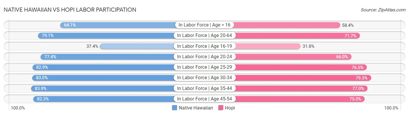 Native Hawaiian vs Hopi Labor Participation