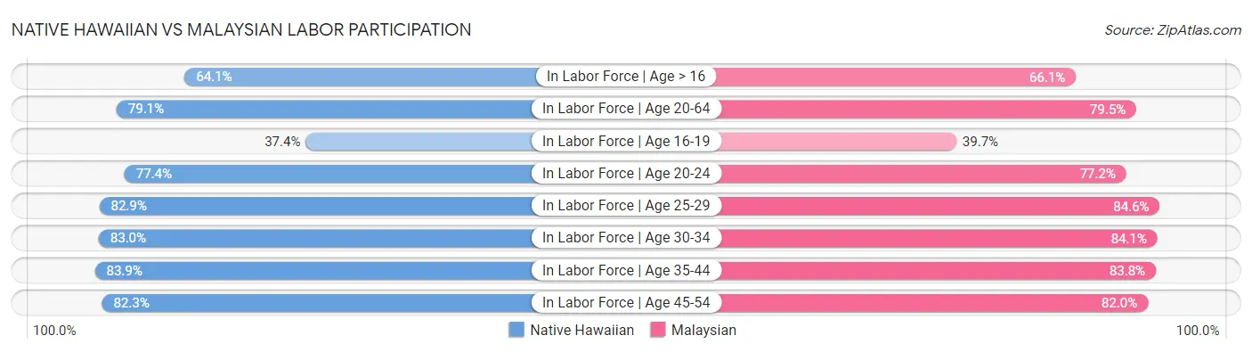 Native Hawaiian vs Malaysian Labor Participation