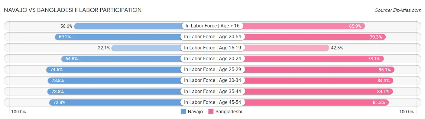 Navajo vs Bangladeshi Labor Participation