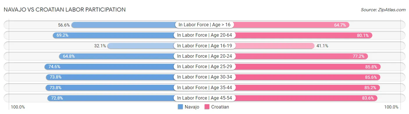Navajo vs Croatian Labor Participation