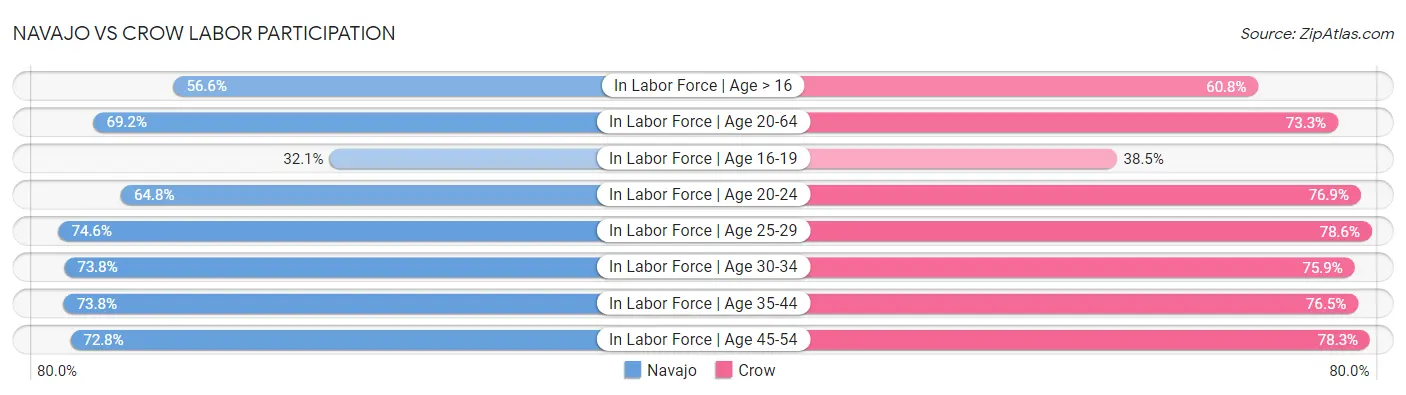 Navajo vs Crow Labor Participation