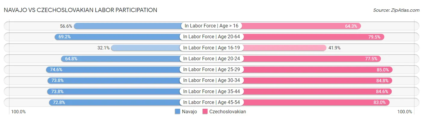 Navajo vs Czechoslovakian Labor Participation
