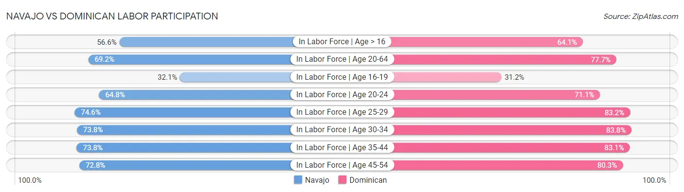Navajo vs Dominican Labor Participation