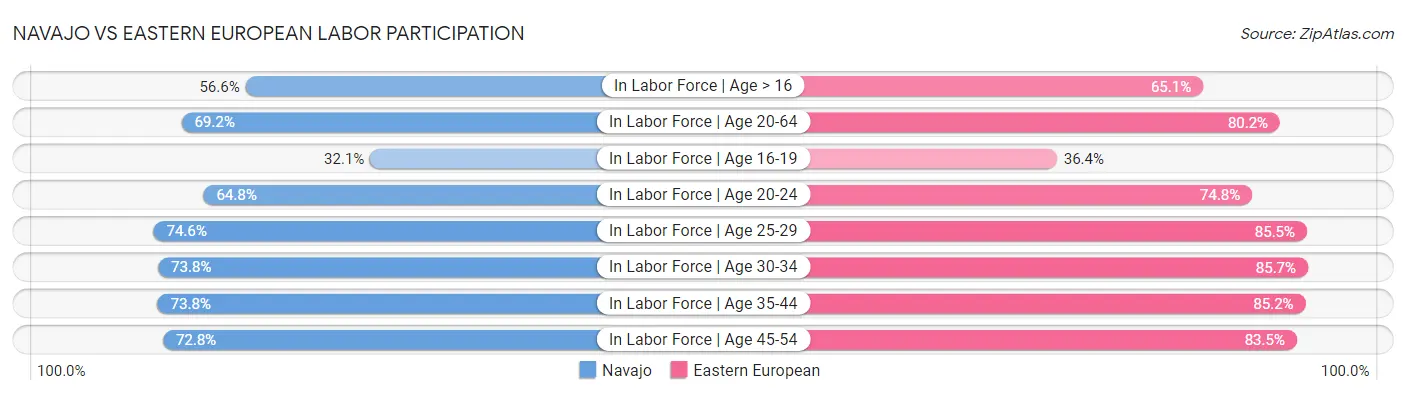 Navajo vs Eastern European Labor Participation