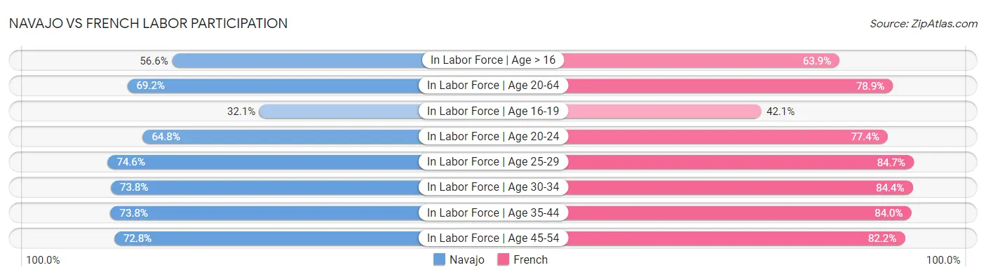 Navajo vs French Labor Participation