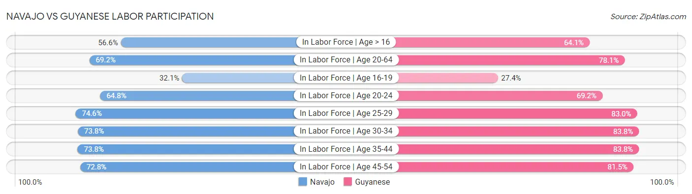 Navajo vs Guyanese Labor Participation