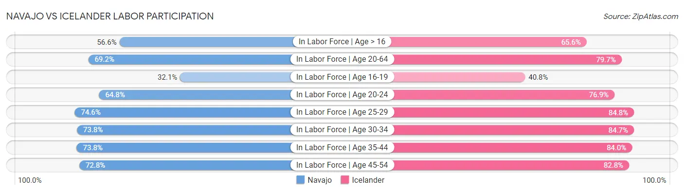 Navajo vs Icelander Labor Participation