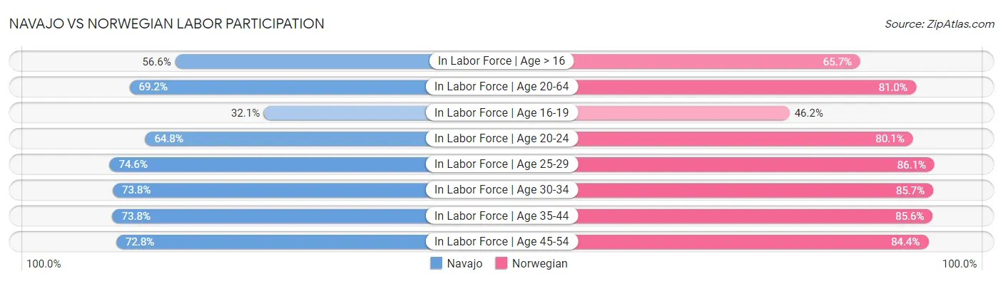 Navajo vs Norwegian Labor Participation
