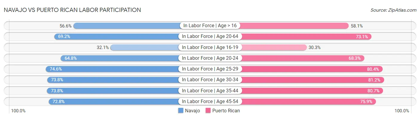 Navajo vs Puerto Rican Labor Participation