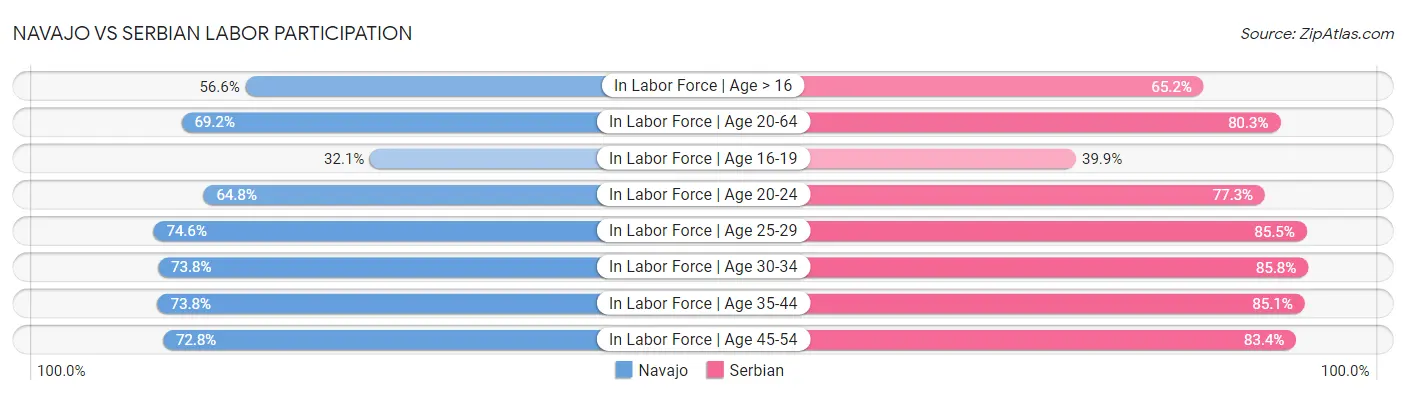 Navajo vs Serbian Labor Participation