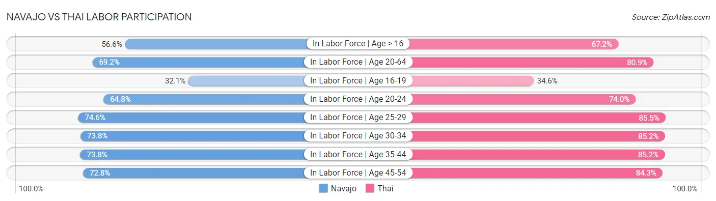 Navajo vs Thai Labor Participation